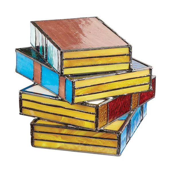 Stacked Books-Stained Glass Decorative Light
