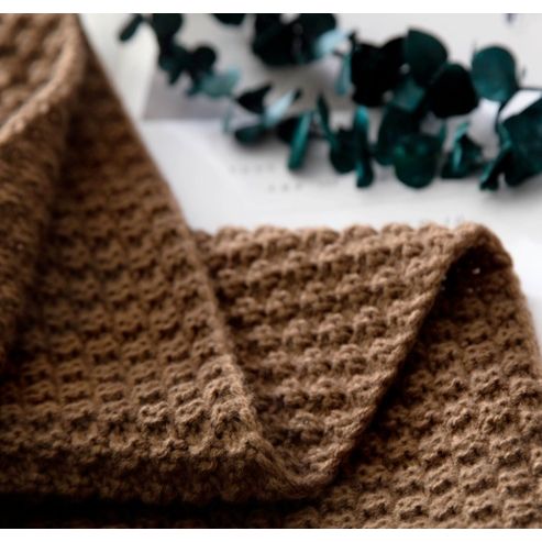 Nordic Fringed Wool Knit Ball Blanket