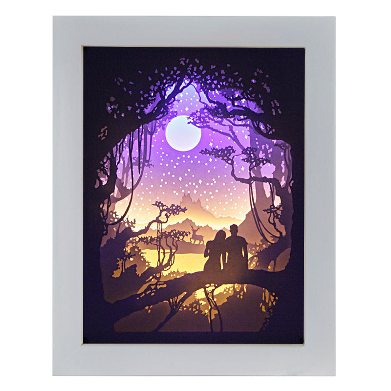 Light And Shadow Moonlight Lovers Bedside Lamp