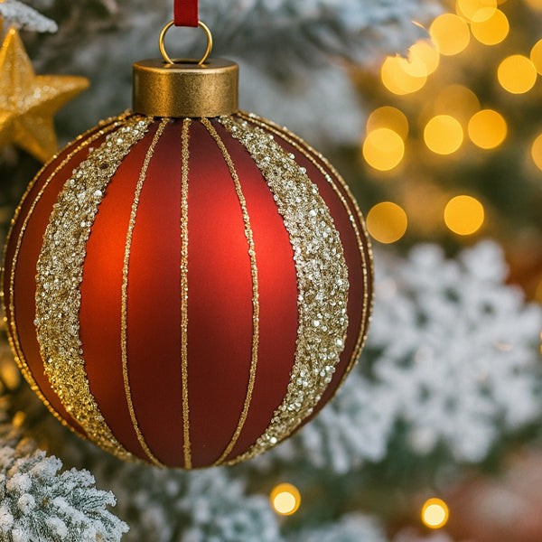 4PCS Glass Christmas Hanging Ornaments