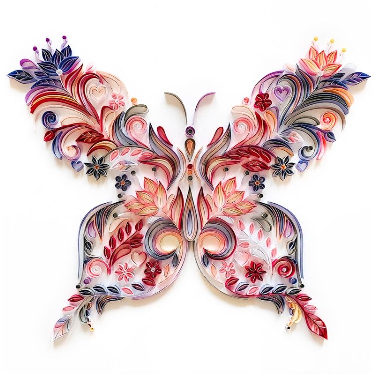 20 Inch Butterfly Quilling Illustration