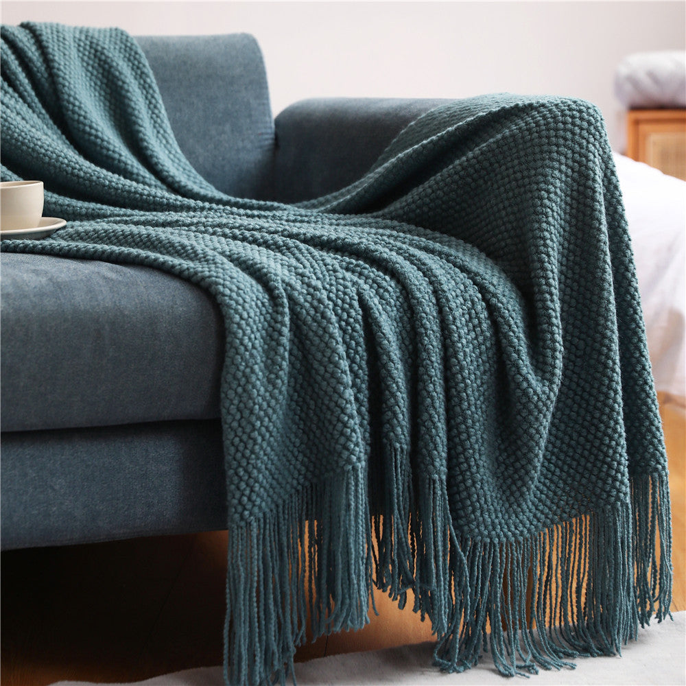 Soft Grid Style Knitted Blankets
