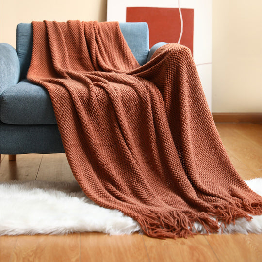 Soft Grid Style Knitted Blankets
