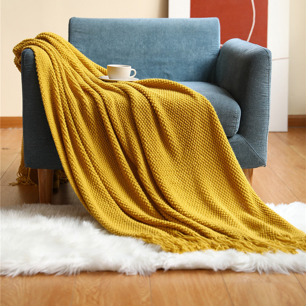 Soft Grid Style Knitted Blankets