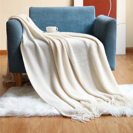 Soft Grid Style Knitted Blankets