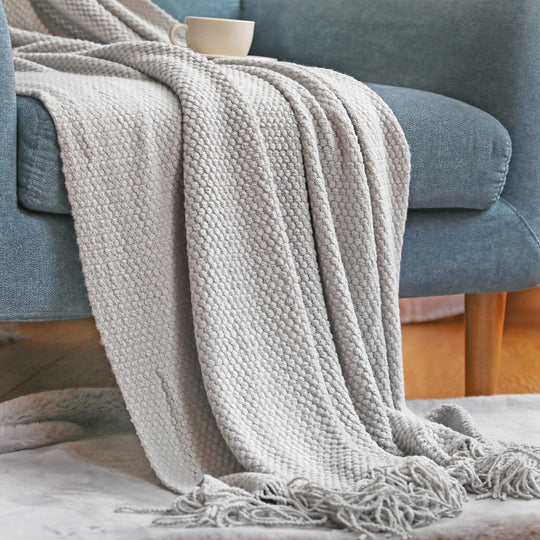Soft Grid Style Knitted Blankets