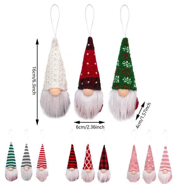 12 Pcs Christmas Gnome Hanging Ornaments