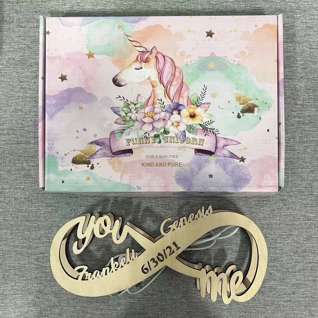 Wooden Infinite Lovers Customizable Lamp