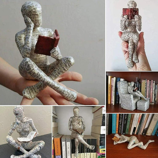 Reading Woman Resin Statue Decoration