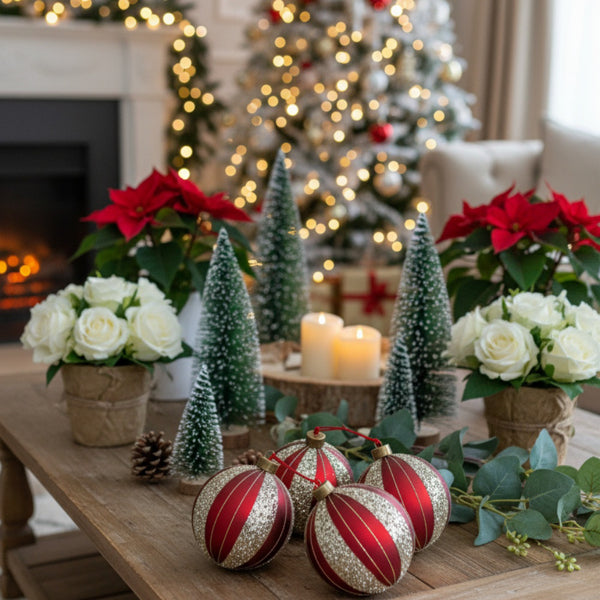 4PCS Glass Christmas Hanging Ornaments