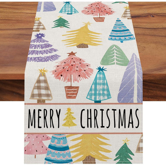Christmas Trees, Merry Christmas Table Runner (13 X 72 Inch)