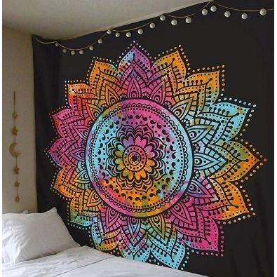 Vibrant Dimensional Flower Decorative Tapestry
