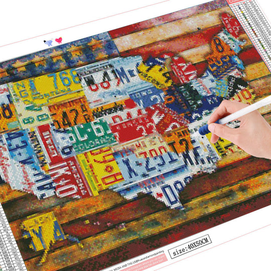 USA License Plate Wall Map