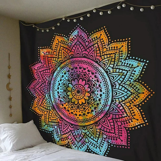 Vibrant Dimensional Flower Decorative Tapestry