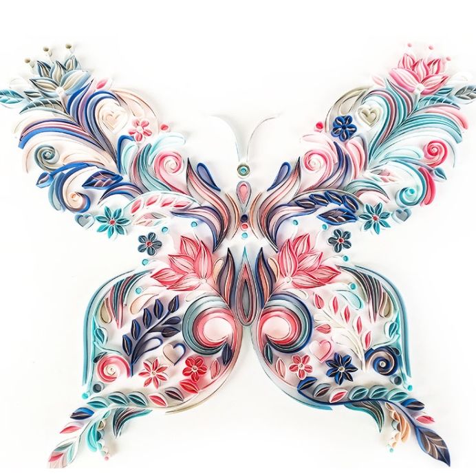 20 Inch Butterfly Quilling Illustration