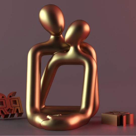 Heartwarming Modern Couple Resin Statue