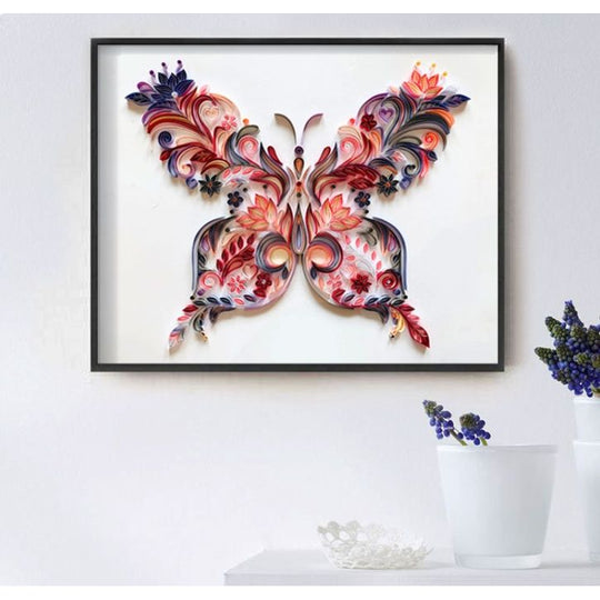 20 Inch Butterfly Quilling Illustration