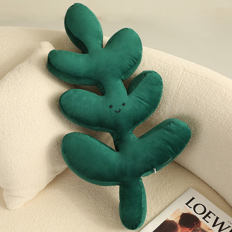 Green Leaf Pillow Home