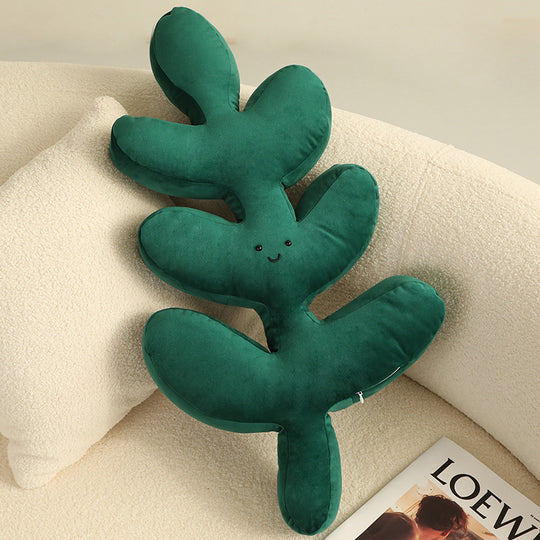 Green Leaf Pillow Home