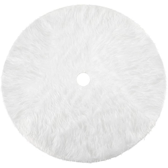 White Plush Christmas Tree Skirt