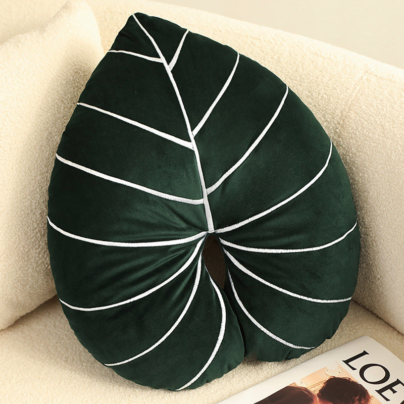 Green Leaf Pillow Home